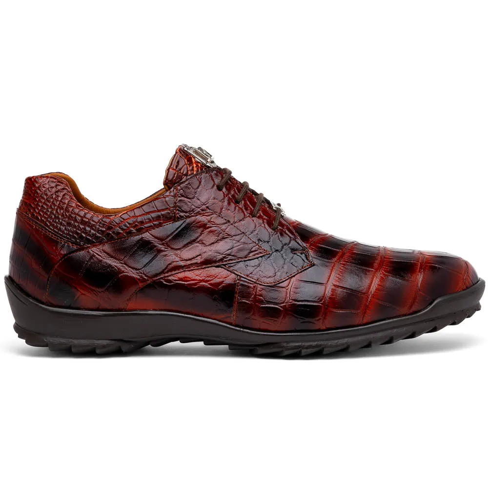 Marco Di Milano Vulcan in Rustic Cognac Alligator Sneakers