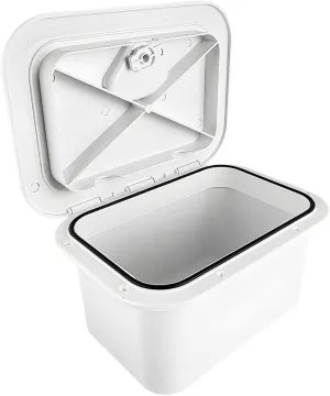Marine Deck Storage Box Container White Lockable Built in Waterproof Lightweight Fishing Tackle Box Boat Hatch Cover