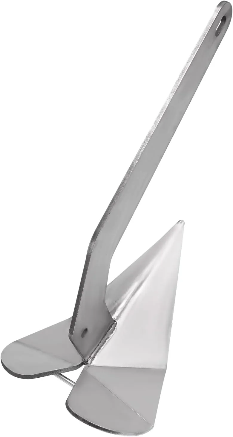Marine Solid 316 Stainless Steel Delta Wing Anchor Small Yacht Plow Anchor 35Lbs Ideal for Pontoons and Fishing Boats