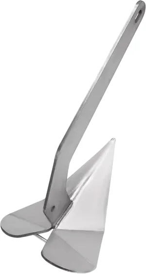 Marine Solid 316 Stainless Steel Delta Wing Anchor Small Yacht Plow Anchor 35Lbs Ideal for Pontoons and Fishing Boats