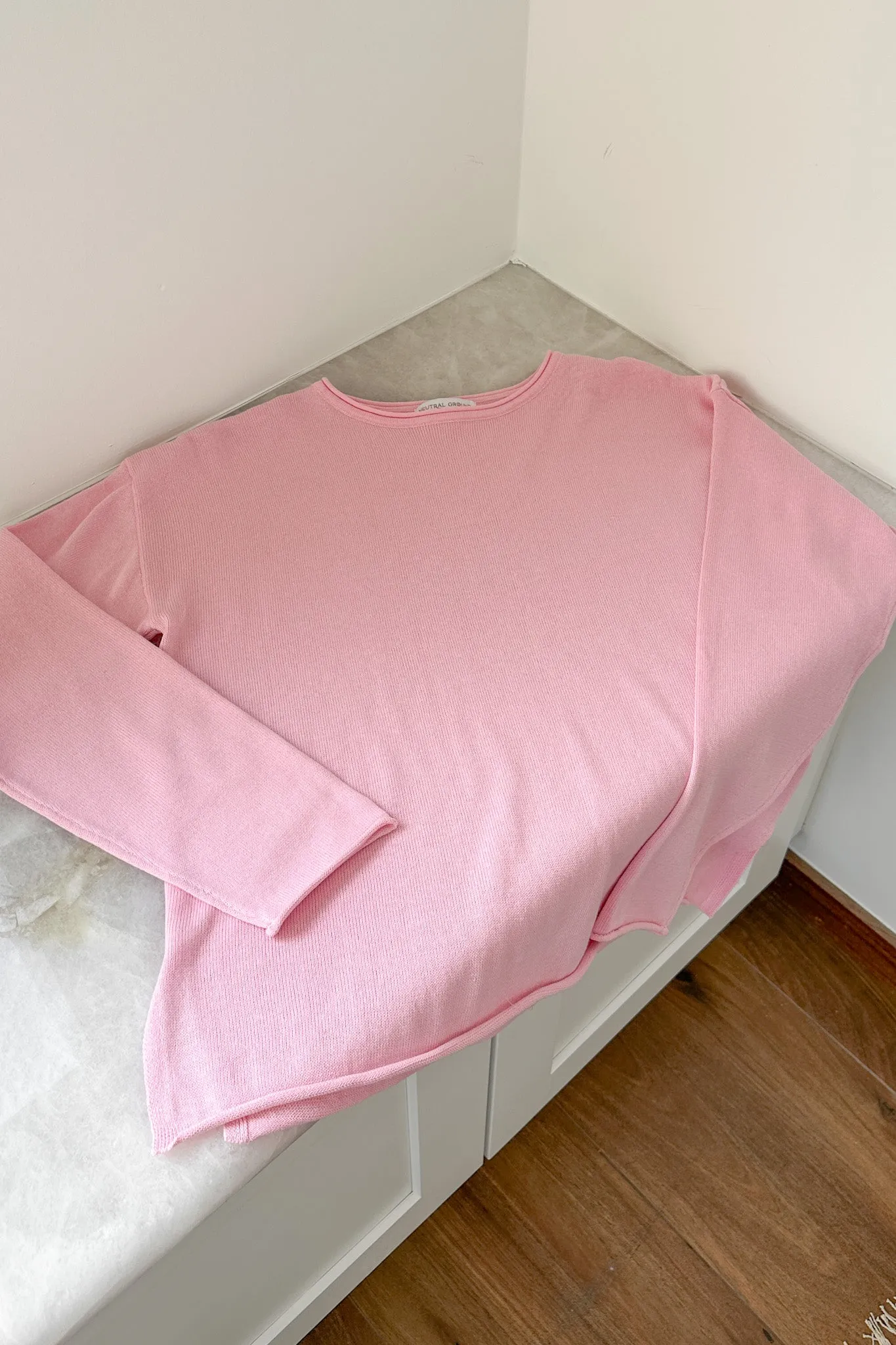 Masie Knit Sweater Top in Ballet Pink