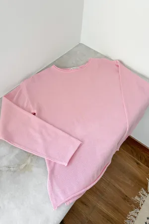 Masie Knit Sweater Top in Ballet Pink
