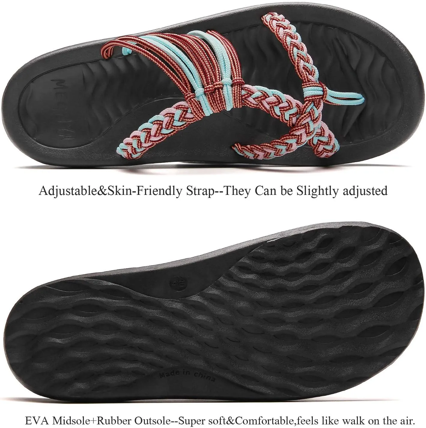 MEGNYA Women's flip Flops Sandals Arch Support, Comfortable Walking Sandals, Water Sandals Perfect for The Beach/Long Walks/Poolside