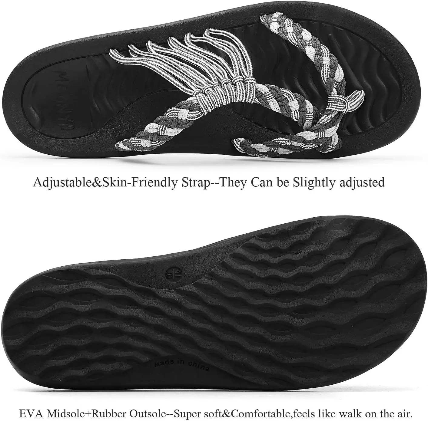 MEGNYA Women's flip Flops Sandals Arch Support, Comfortable Walking Sandals, Water Sandals Perfect for The Beach/Long Walks/Poolside
