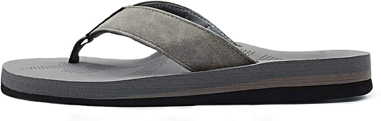 Men Sandals Flip Flop with Orthotic Arch Support Athletic Slide Sandals for Men with Soft Cushion Footbed
