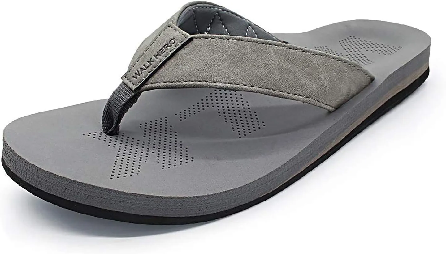 Men Sandals Flip Flop with Orthotic Arch Support Athletic Slide Sandals for Men with Soft Cushion Footbed