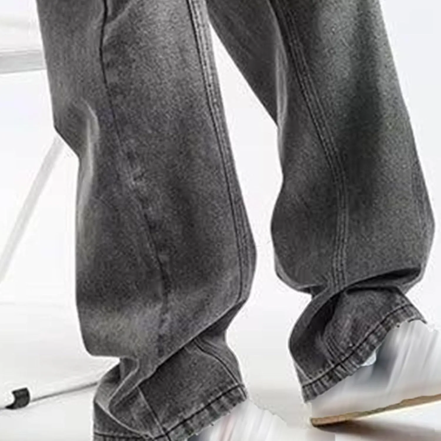 Men Vintage Baggy Jeans with Multiple Pockets Casual Hip Hop Straight Leg Jeans Fashion Cargo Distressed Loose Jean
