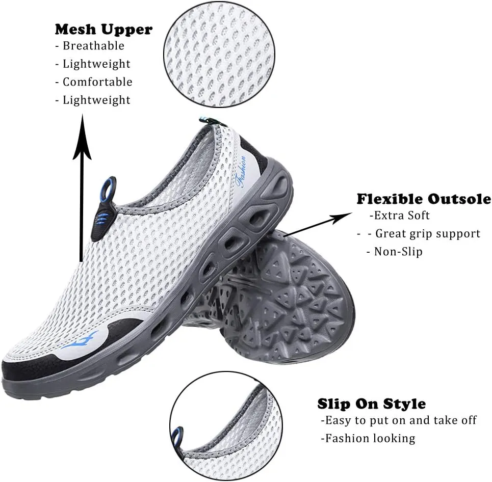 Men Women Quick Dry Water Shoes Slip-on Aqua Sport Walking Shoes