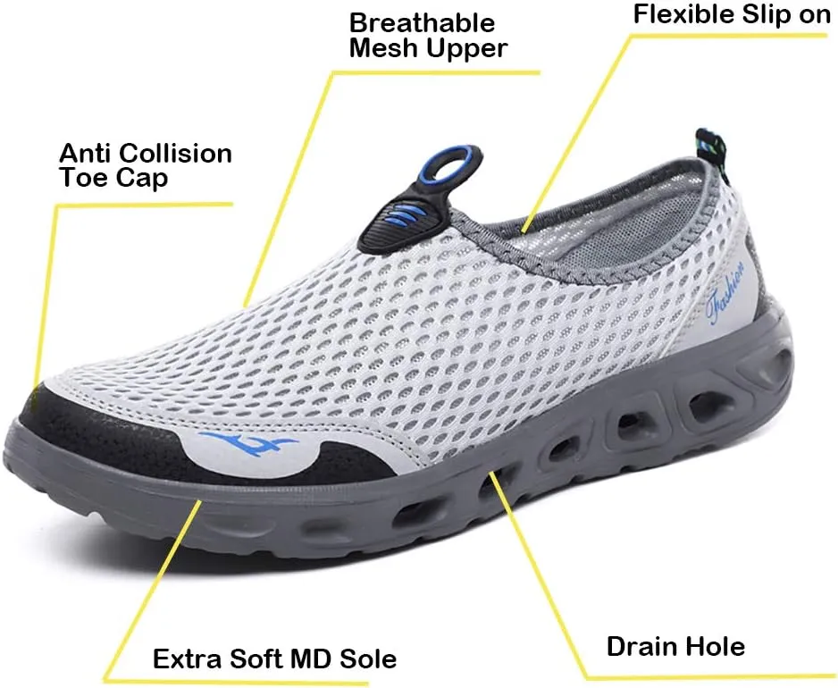 Men Women Quick Dry Water Shoes Slip-on Aqua Sport Walking Shoes