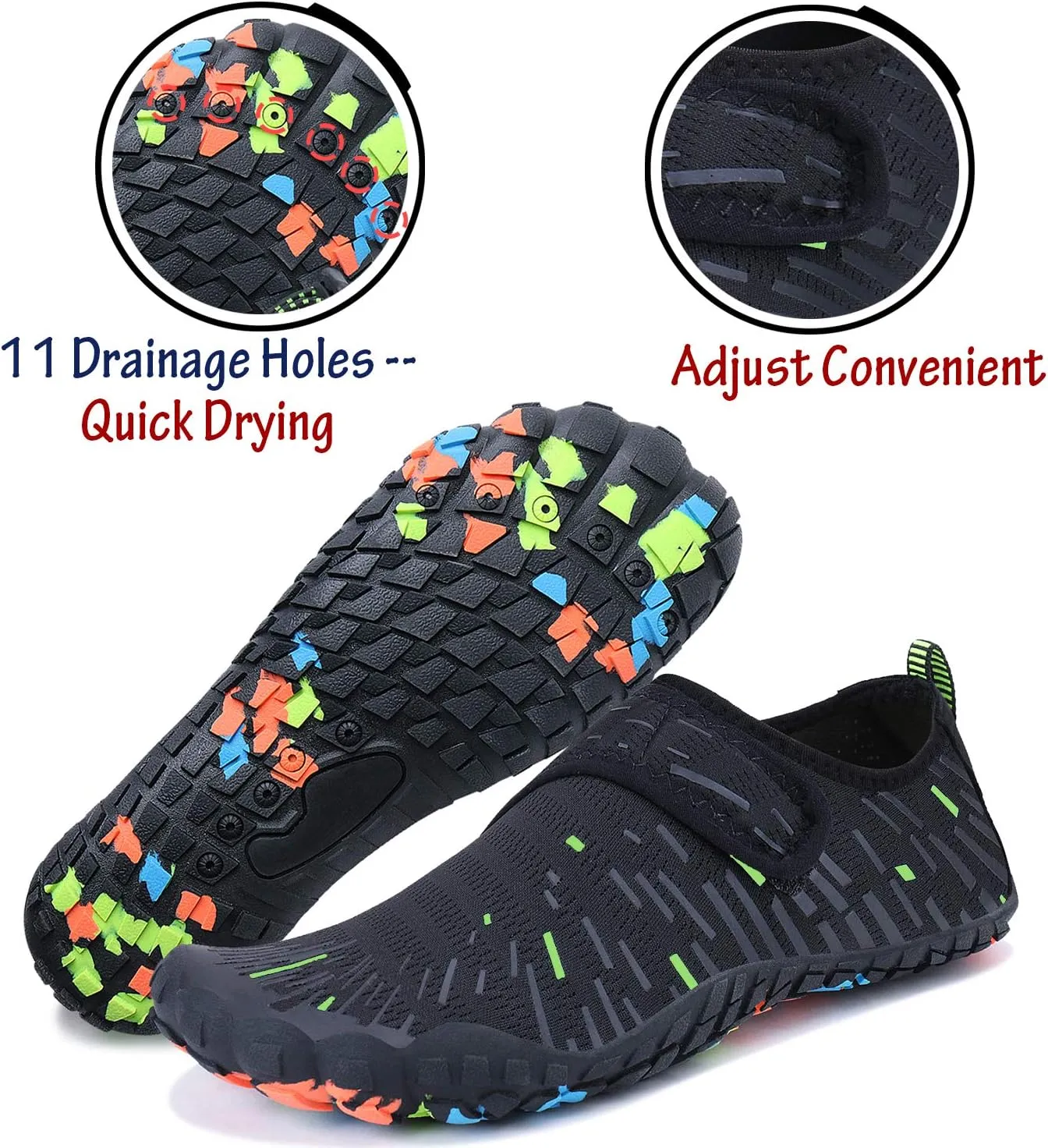 Men Women Water Sports Shoes Slip-on Quick Dry Aqua Swim Shoes for Pool Beach Surf Walking Water Park