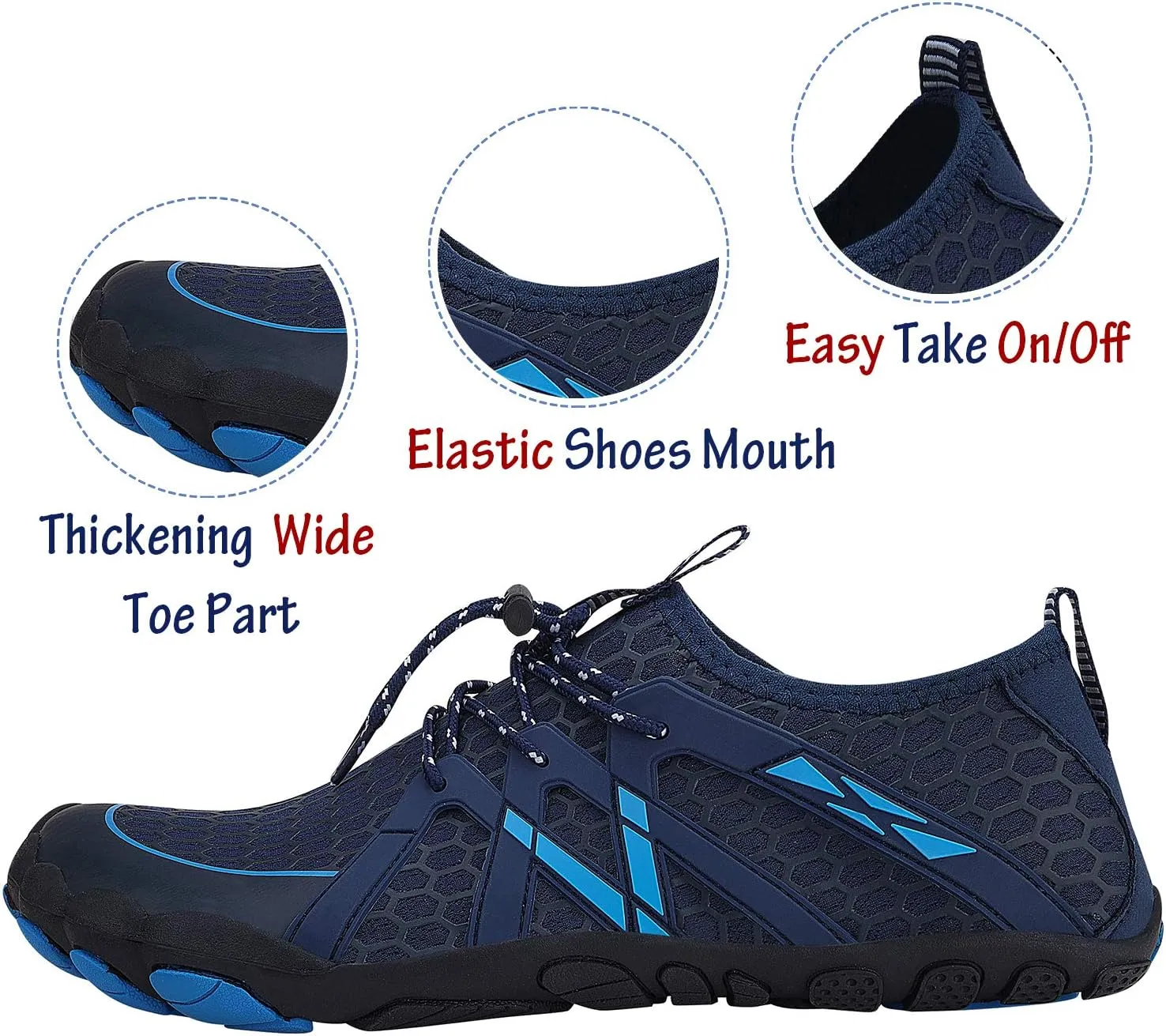 Men Women Water Sports Shoes Slip-on Quick Dry Aqua Swim Shoes for Pool Beach Surf Walking Water Park