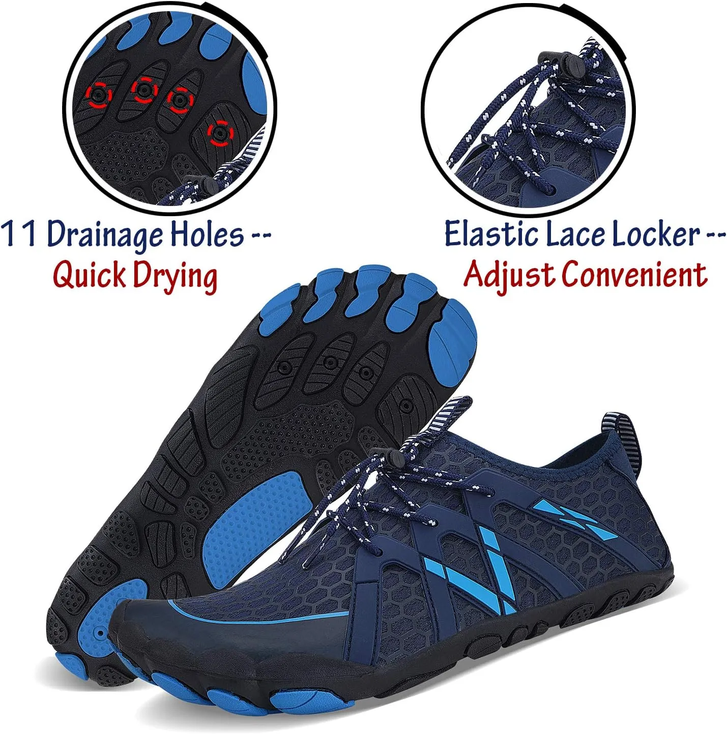 Men Women Water Sports Shoes Slip-on Quick Dry Aqua Swim Shoes for Pool Beach Surf Walking Water Park