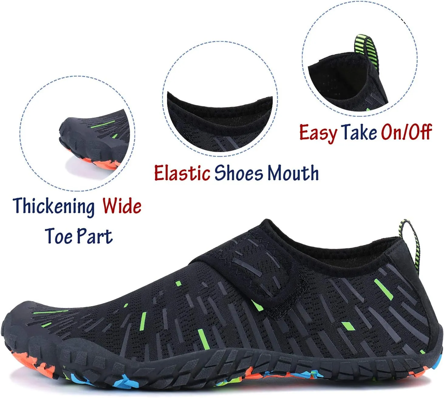 Men Women Water Sports Shoes Slip-on Quick Dry Aqua Swim Shoes for Pool Beach Surf Walking Water Park
