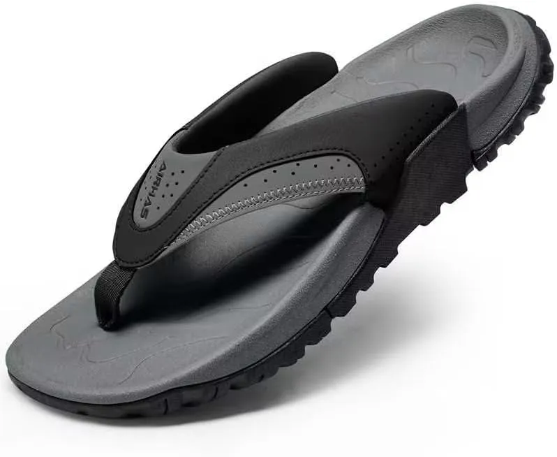 Mens Arch Support Walking Flip Flops Durable Comfort Outdoor Thong Sandals for Men Non Slip Summer Beach Sandals