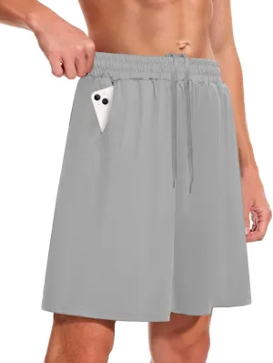 Men's Athletic Gym Shorts - Quick Dry Black Casual Basketball Shorts with Pockets for Running Workout Activewear