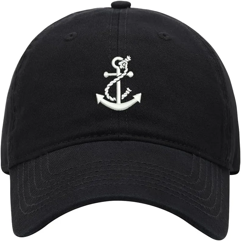Men's Baseball Cap Boat Anchor Embroidered Washed Cotton Vintage Dad Gifts Hat