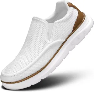 Mens Boat Shoes Casual Loafers Slip On Walking Dress Sneakers Mesh Business Oxfords Work Lightweight Soft Sole