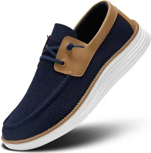 Mens Boat Shoes Casual Loafers Slip On Walking Dress Sneakers Mesh Business Oxfords Work Lightweight Soft Sole