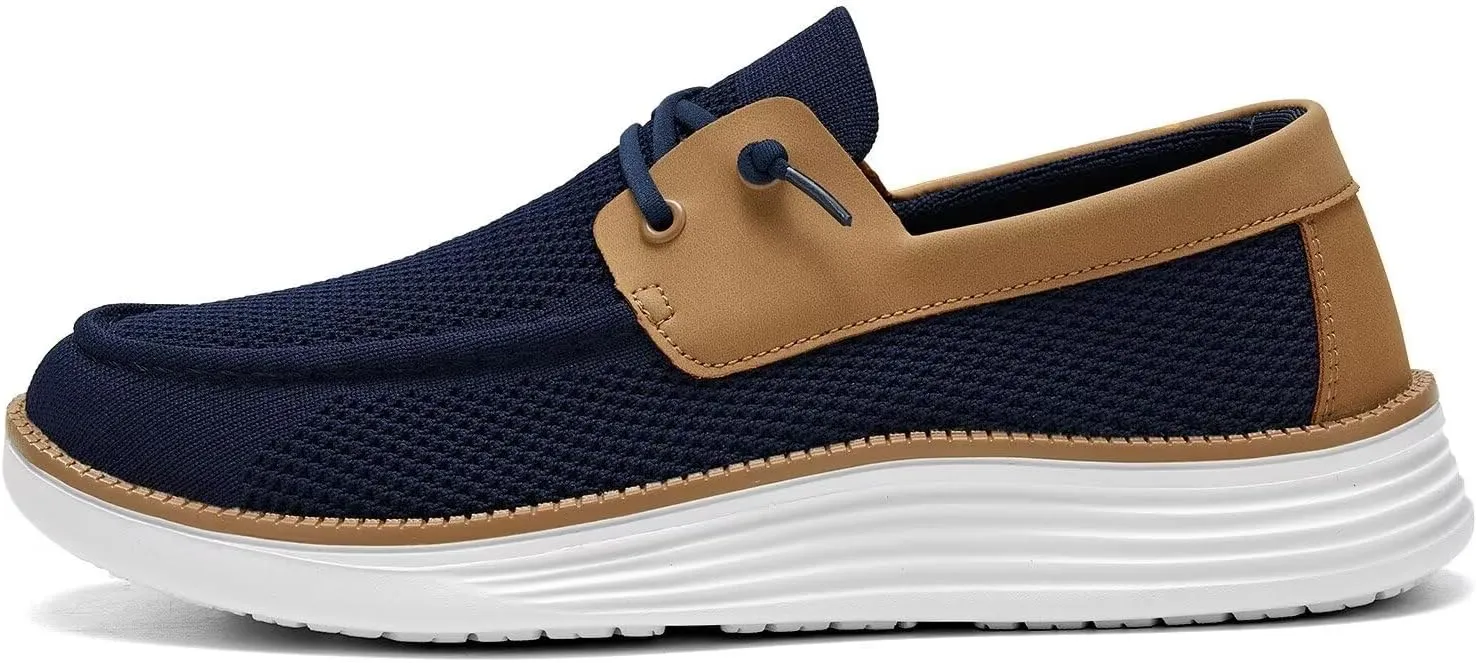 Mens Boat Shoes Casual Loafers Slip On Walking Dress Sneakers Mesh Business Oxfords Work Lightweight Soft Sole