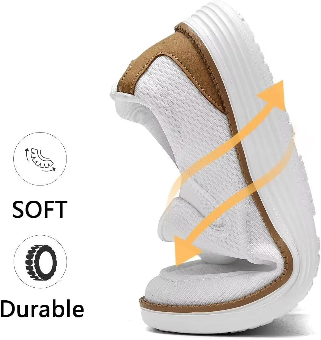 Mens Boat Shoes Casual Loafers Slip On Walking Dress Sneakers Mesh Business Oxfords Work Lightweight Soft Sole
