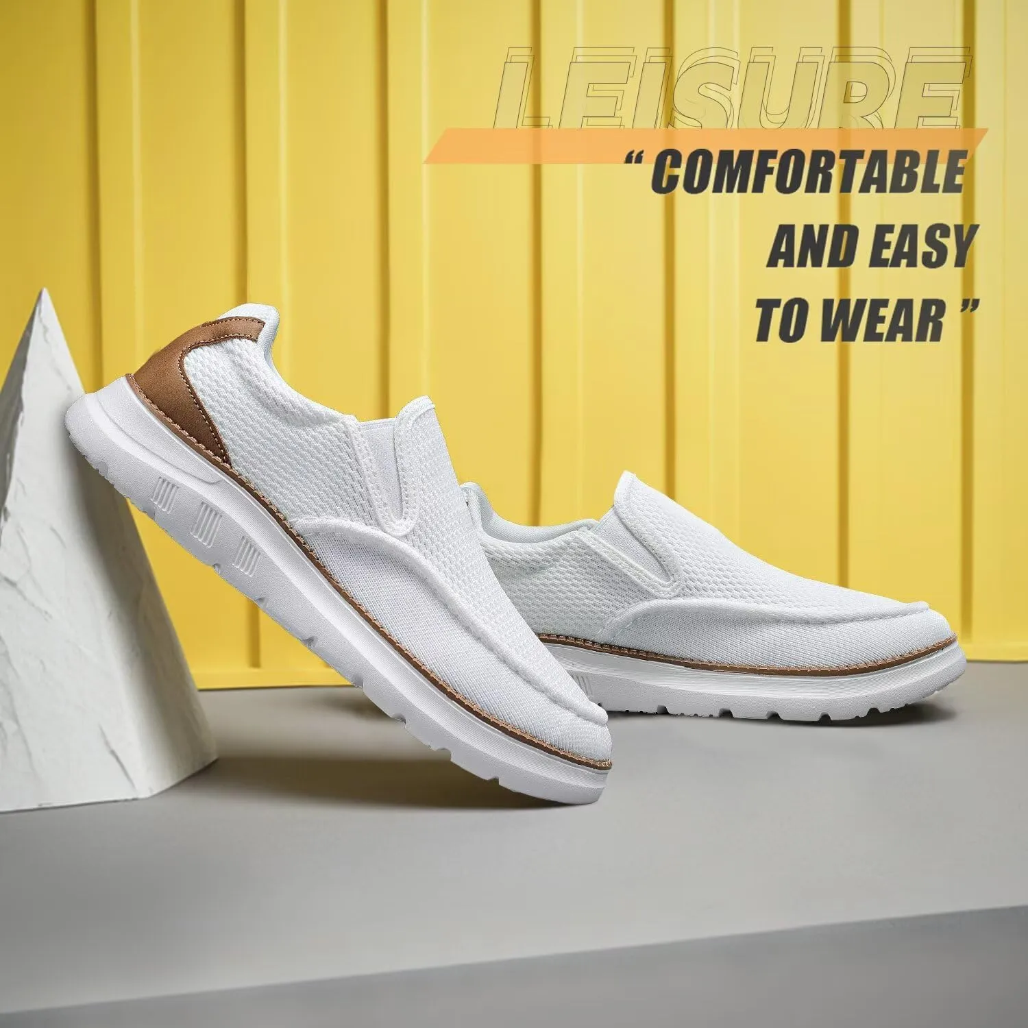 Mens Boat Shoes Casual Loafers Slip On Walking Dress Sneakers Mesh Business Oxfords Work Lightweight Soft Sole