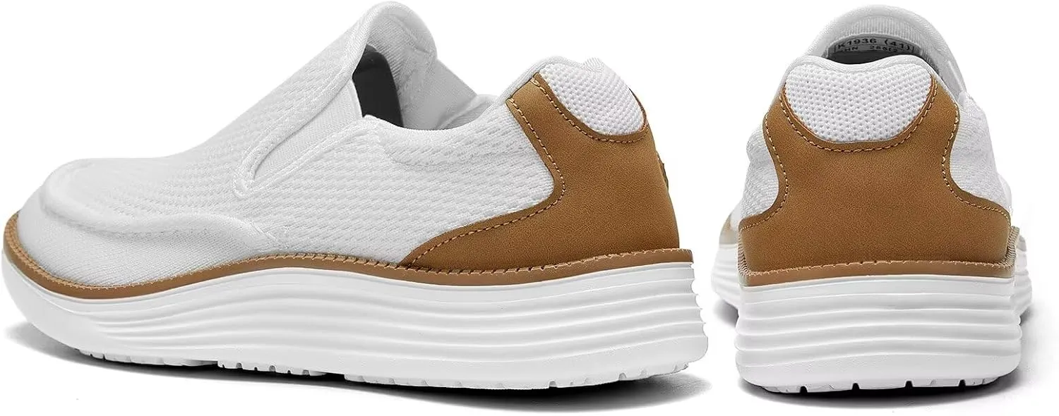 Mens Boat Shoes Casual Loafers Slip On Walking Dress Sneakers Mesh Business Oxfords Work Lightweight Soft Sole