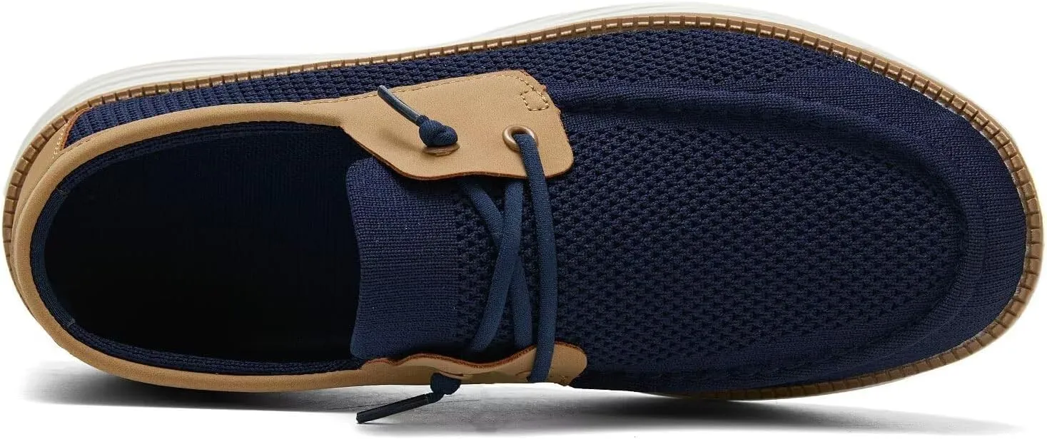 Mens Boat Shoes Casual Loafers Slip On Walking Dress Sneakers Mesh Business Oxfords Work Lightweight Soft Sole