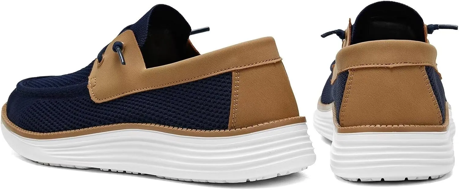 Mens Boat Shoes Casual Loafers Slip On Walking Dress Sneakers Mesh Business Oxfords Work Lightweight Soft Sole