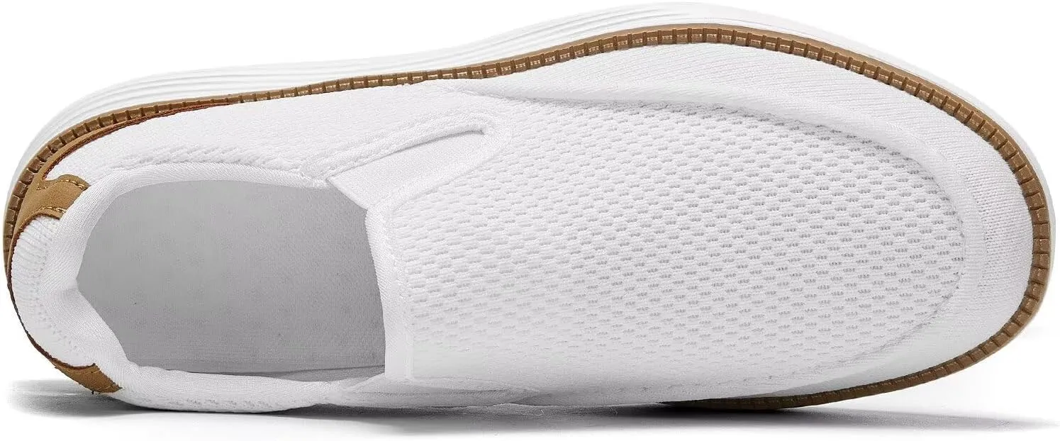 Mens Boat Shoes Casual Loafers Slip On Walking Dress Sneakers Mesh Business Oxfords Work Lightweight Soft Sole