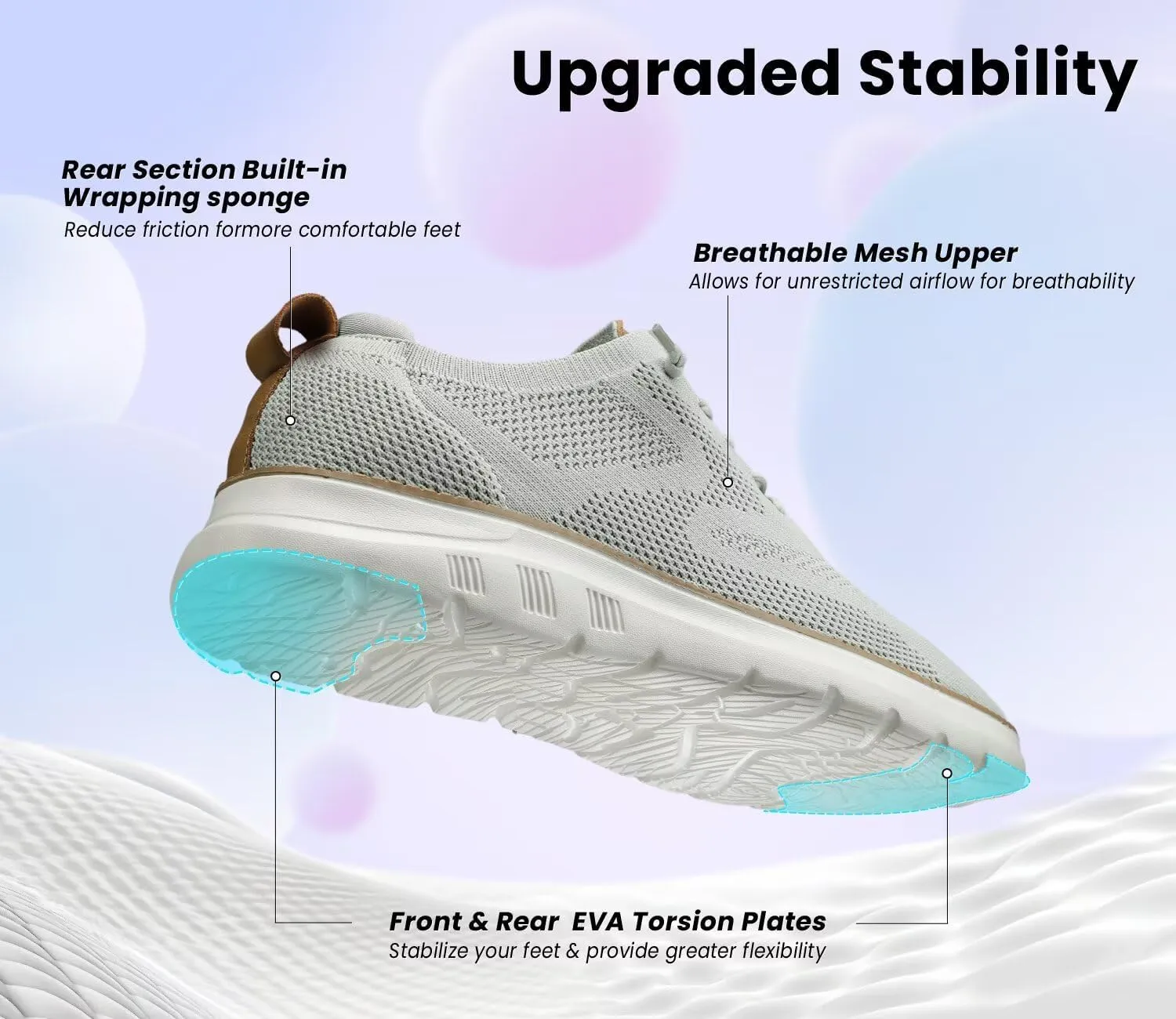 Mens Casual Dress Oxfords Shoes Fashion Mesh Business Walking Work Slip on Sneakers Comfortable Lightweight Soft Sole