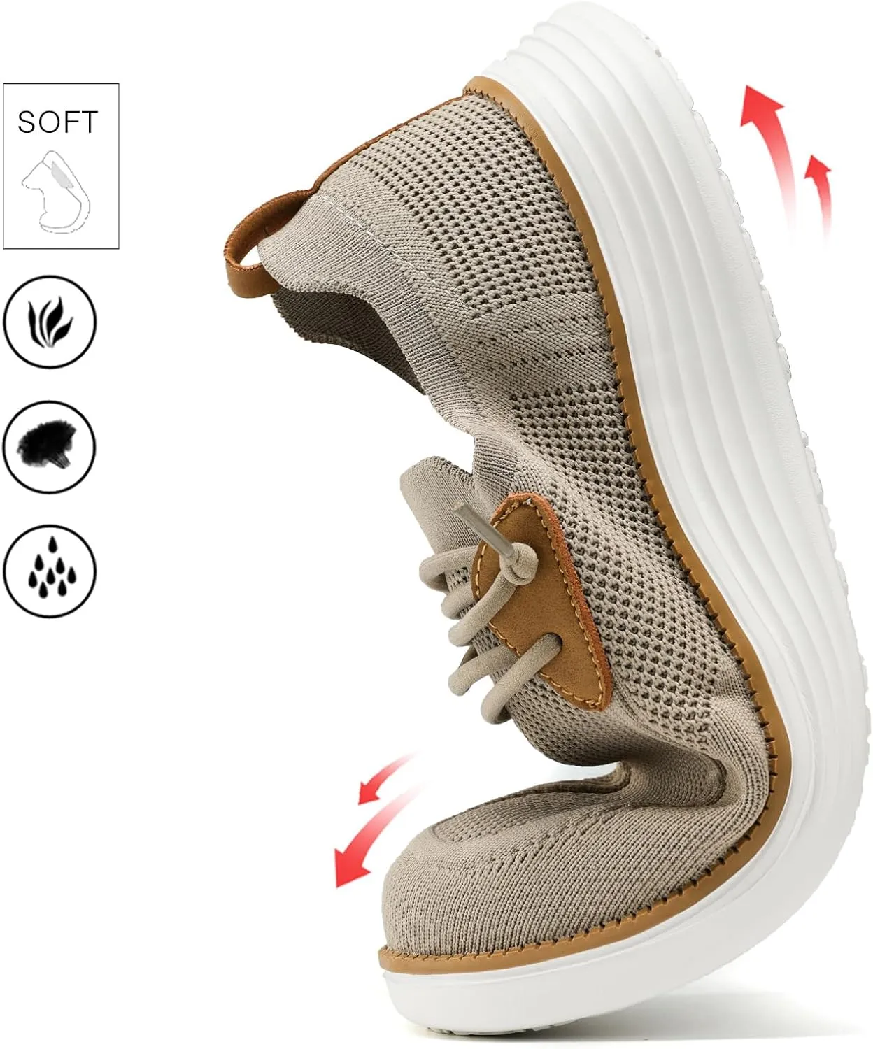 Mens Casual Loafers Shoes Slip On Walking Dress Sneakers Mesh Business Oxfords Work Lightweight Soft Sole Zapatos
