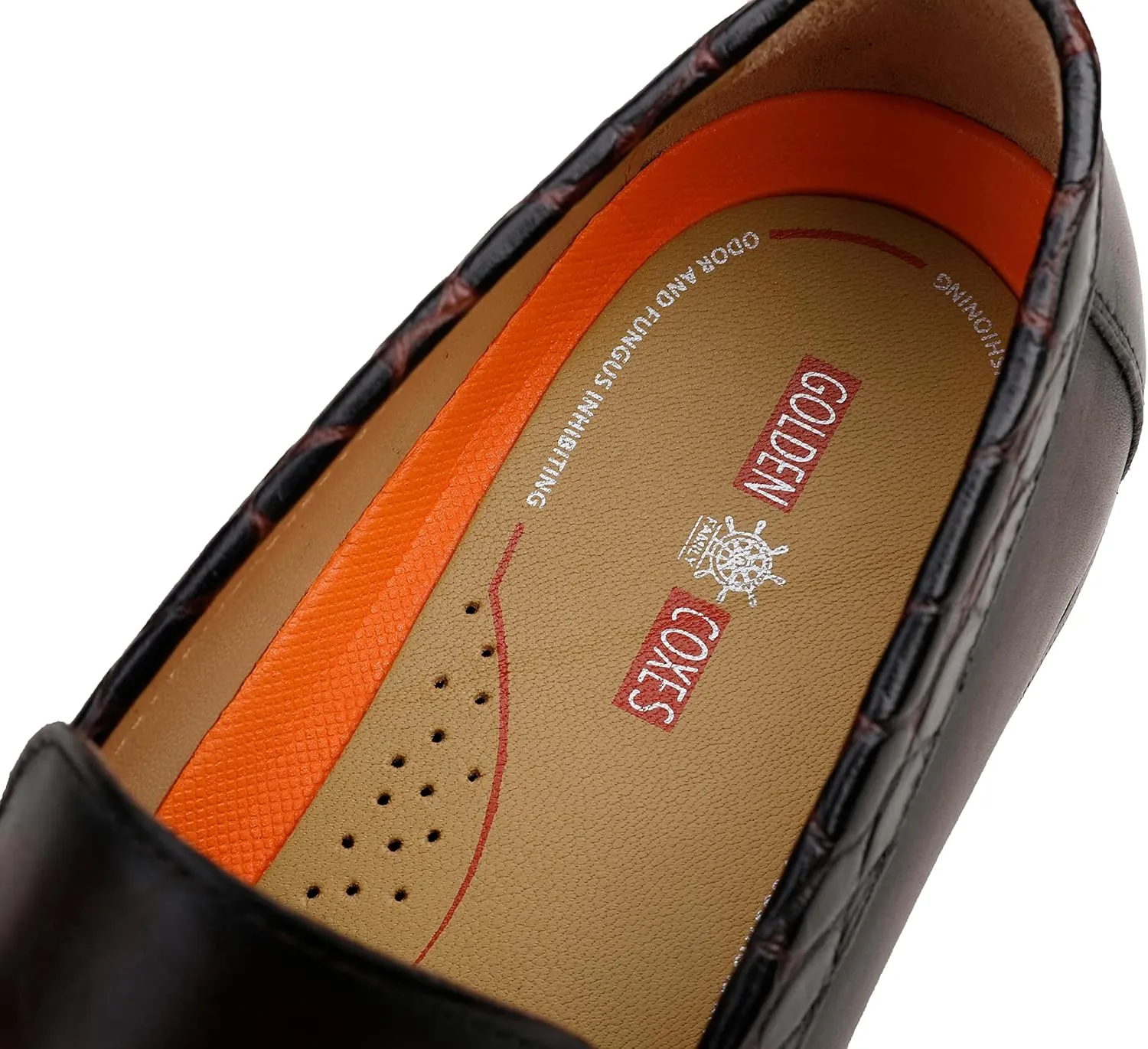 Men's Genuine Leather Loafers Crocodile Printed Slip On Soft Driving Dress Shoes