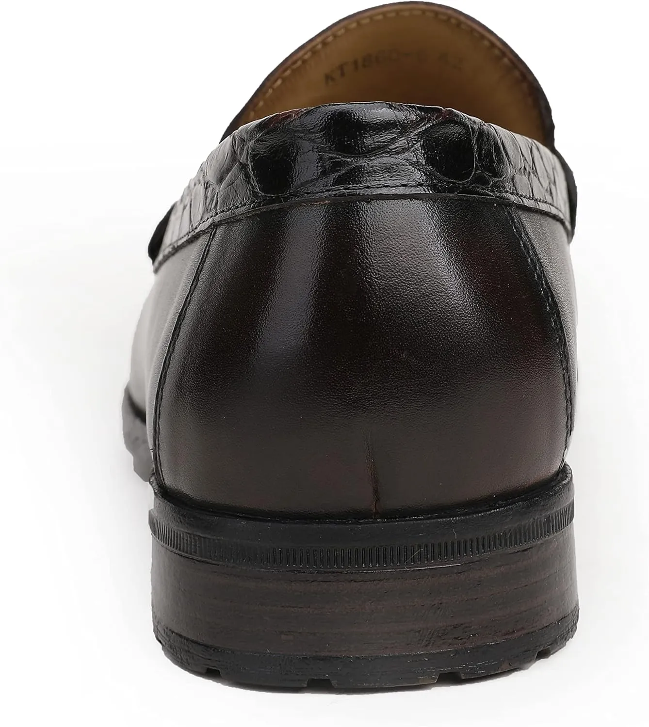 Men's Genuine Leather Loafers Crocodile Printed Slip On Soft Driving Dress Shoes