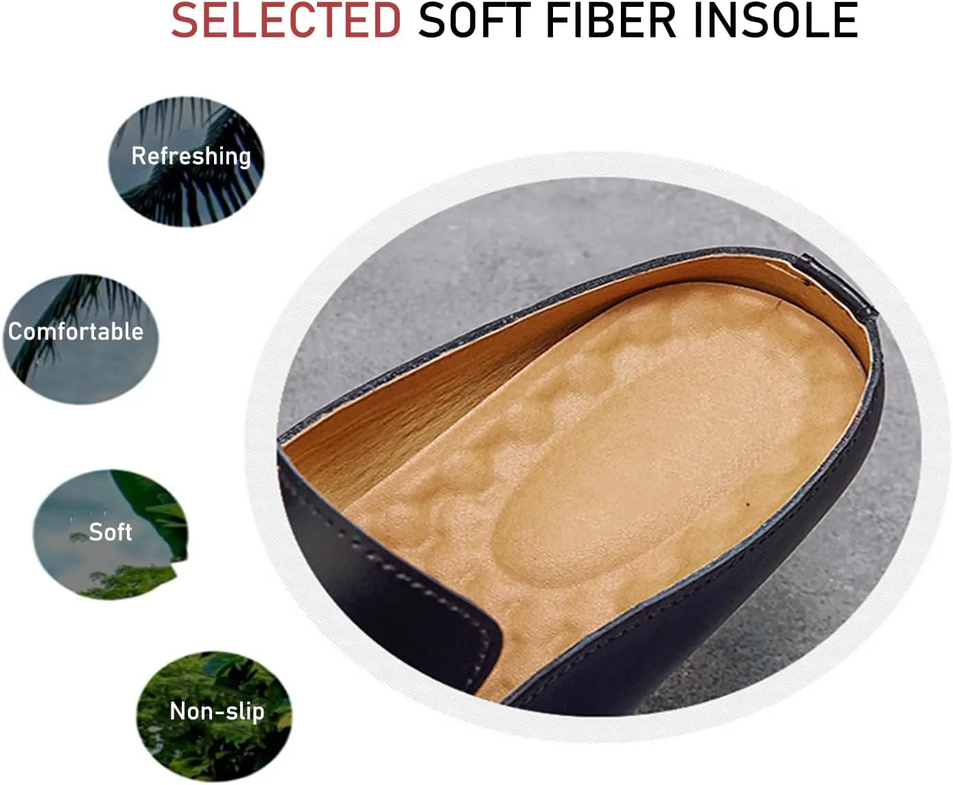 Men's Leather Open Back Flat Mules Vintage Round Toe Soft Sole Non-Slip Slip-On Formal Slippers Business Work Driving Walking Shoes