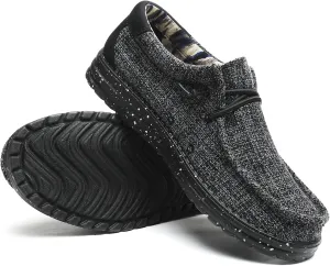 Men’s Machine Washable Slip On Lace Up Casual Loafer Breathable Travel Canvas Shoes for Men Comfortable and Stylish Summer Loafers Lightweight Walking Shoes Boat Shoe