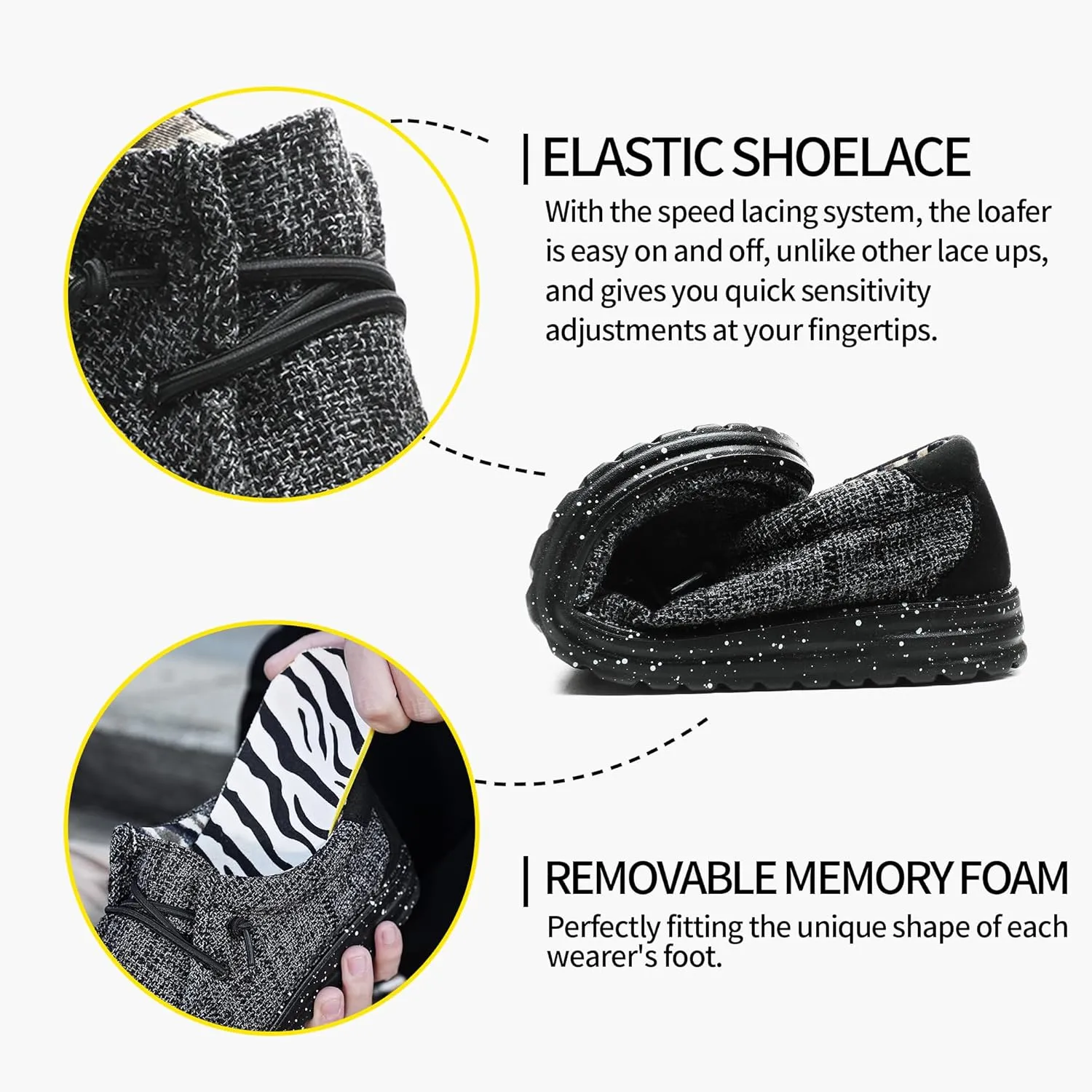 Men’s Machine Washable Slip On Lace Up Casual Loafer Breathable Travel Canvas Shoes for Men Comfortable and Stylish Summer Loafers Lightweight Walking Shoes Boat Shoe