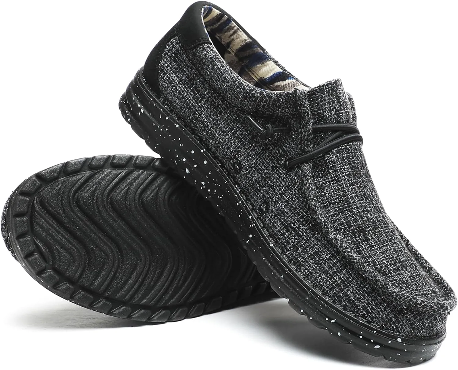 Men’s Machine Washable Slip On Lace Up Casual Loafer Breathable Travel Canvas Shoes for Men Comfortable and Stylish Summer Loafers Lightweight Walking Shoes Boat Shoe