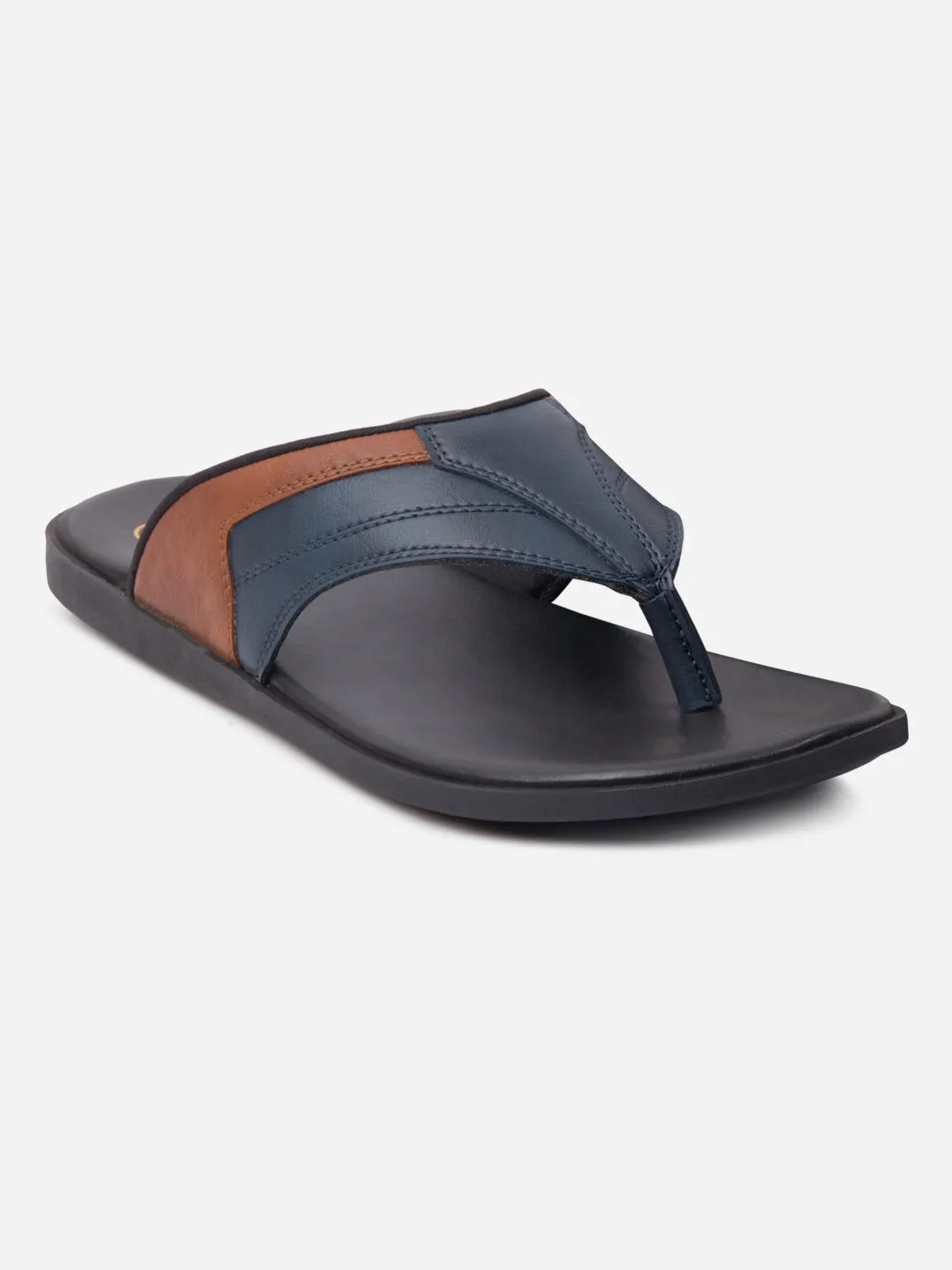 Men's Navy/Tan Thong Style Sandal (IX5015)