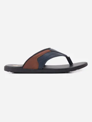 Men's Navy/Tan Thong Style Sandal (IX5015)
