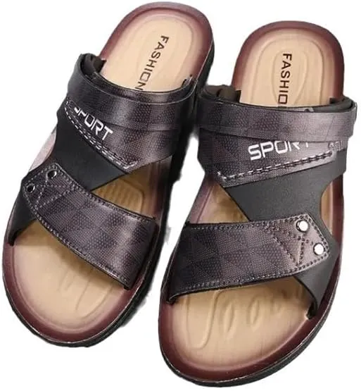 Men's outdoor sports dual-purpose flip-flops with two-tone soft soles, anti-slip and wear-resistant, and exposed toes on the beach