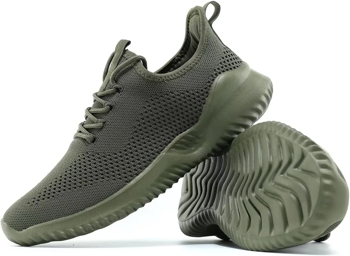 Mens Running Shoes Slip on Walking Tennis Sneakers Fashion Breathable Mesh Soft Sole Casual Athletic Lightweight
