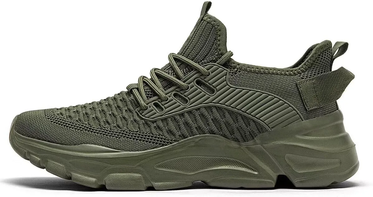 Mens Running Tennis Shoes Slip on Walking Fashion Athletic Sneakers Work Gym Shoes Comfort Lightweight Mesh Soft Sole