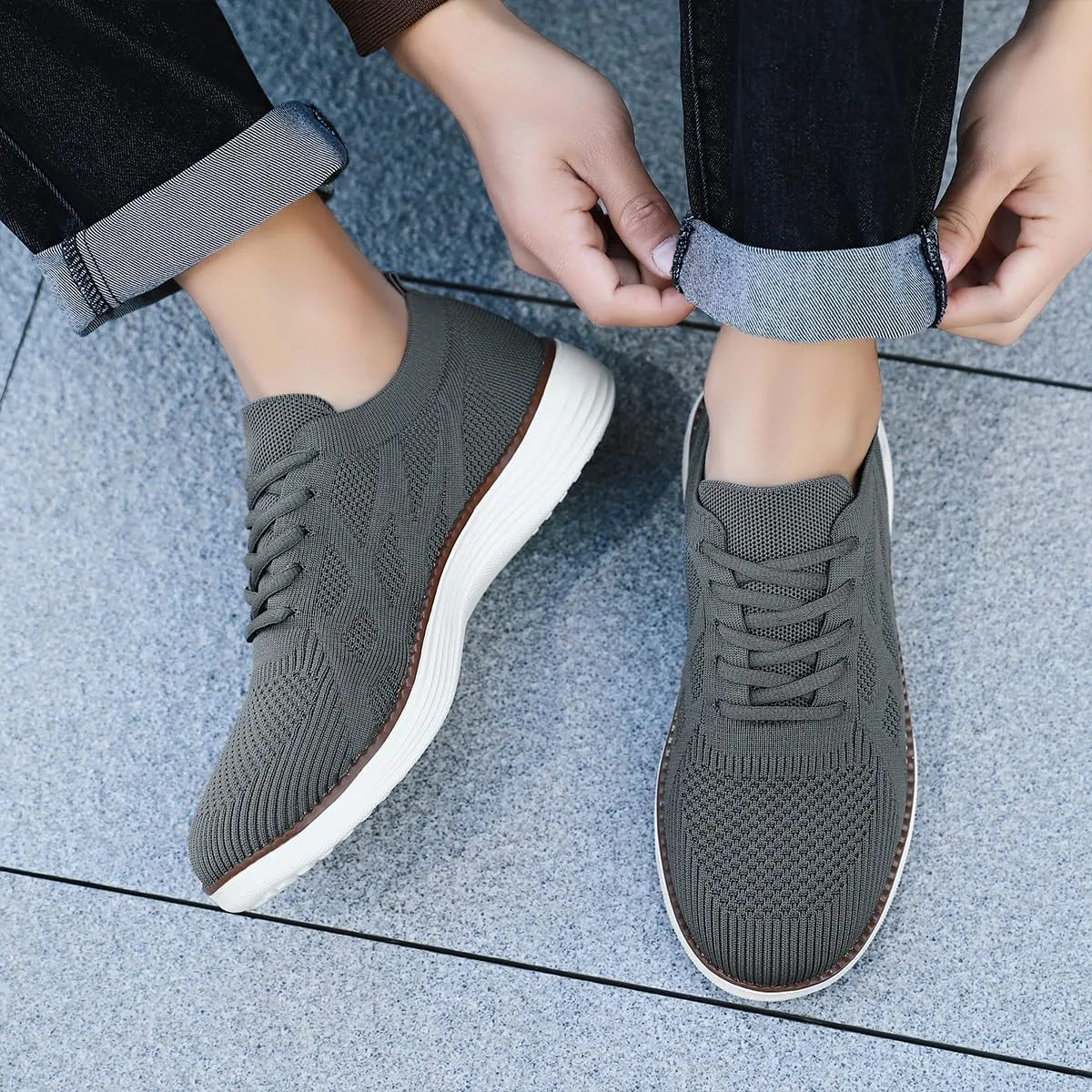 Mens Slip On Sneakers Walking Tennis Shoes Running Gym Athletic Workout Non Slip Fashion Casual Lightweight Breathable Soft Sole Mesh