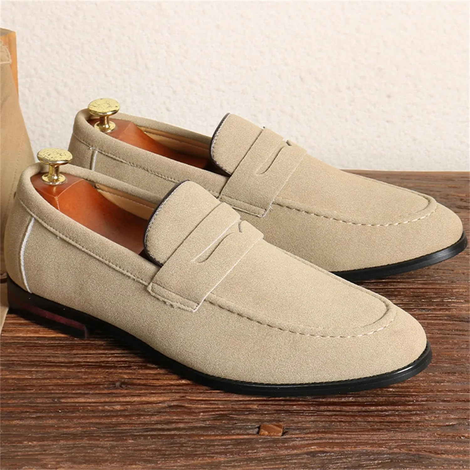 Men's Suede Dress Loafers Slip On Casual Shoes Lightweight Soft Penny Loafers Classic Moccasins Driving Shoes