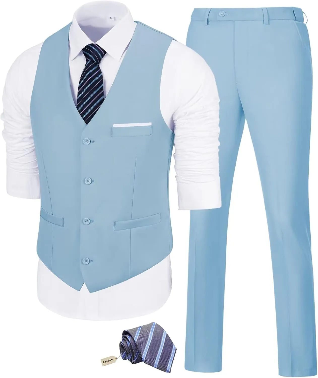 Men's Suit Slim Fit 2 Pieces Suits Set Grooms Tuxedos Business Wedding Prom Party Suit Vest and Pants