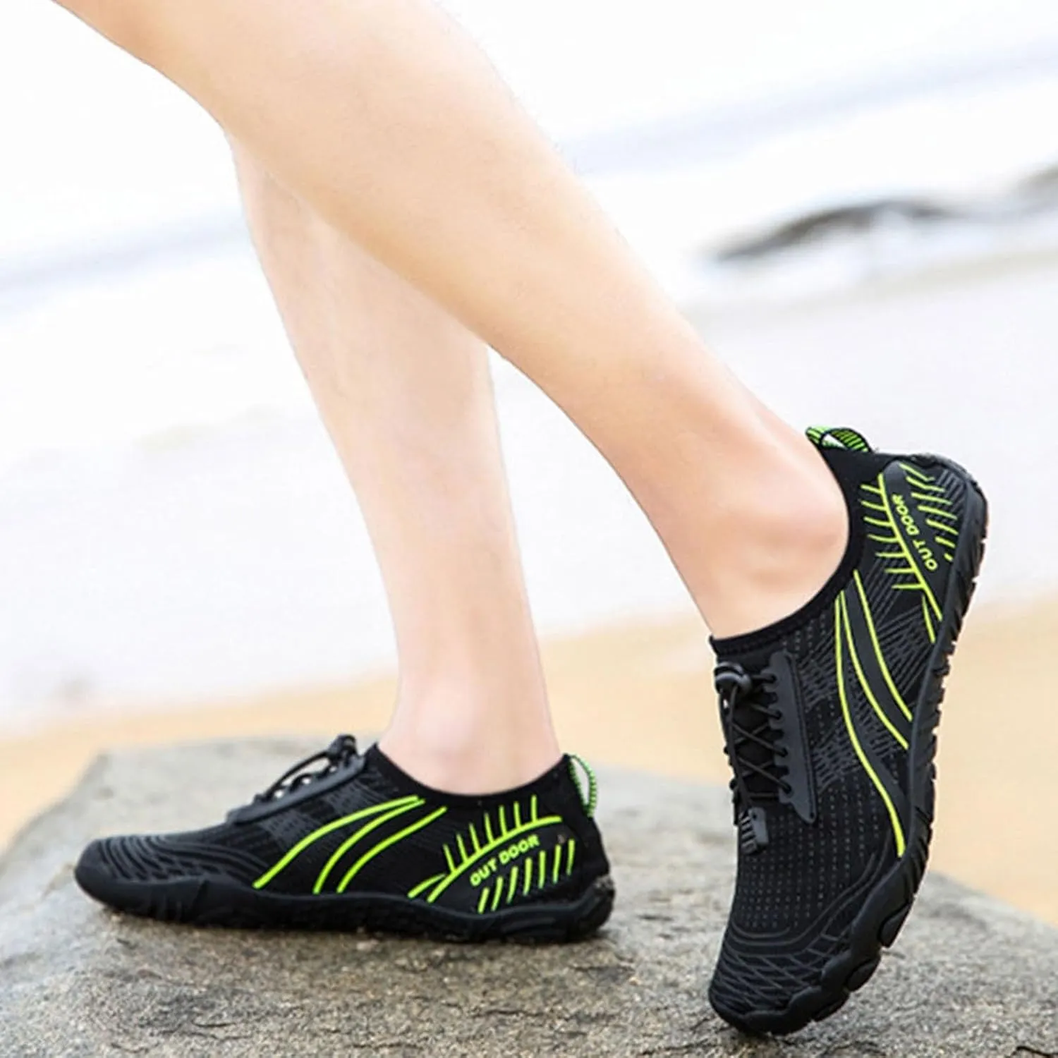 Mens Water Shoes Wide Toe Box Breathable Non Slip Athletic Water Shoes Hiking Womens Water Shoes Wide Width Jogging Quick Dry Pool Sports Sneaker for Pool Beach Surf Water Park Yoga