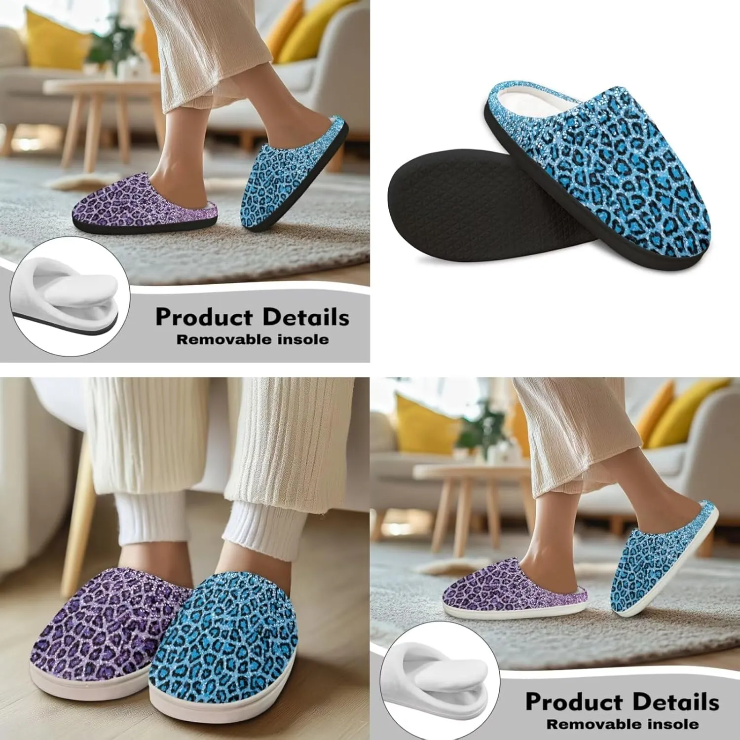 Men's Women's Non-slip Slippers, Flannel Warm Soft Cozy Slippers, House Bedroom Indoor/Outdoor Warm Shoes, Size 2-12