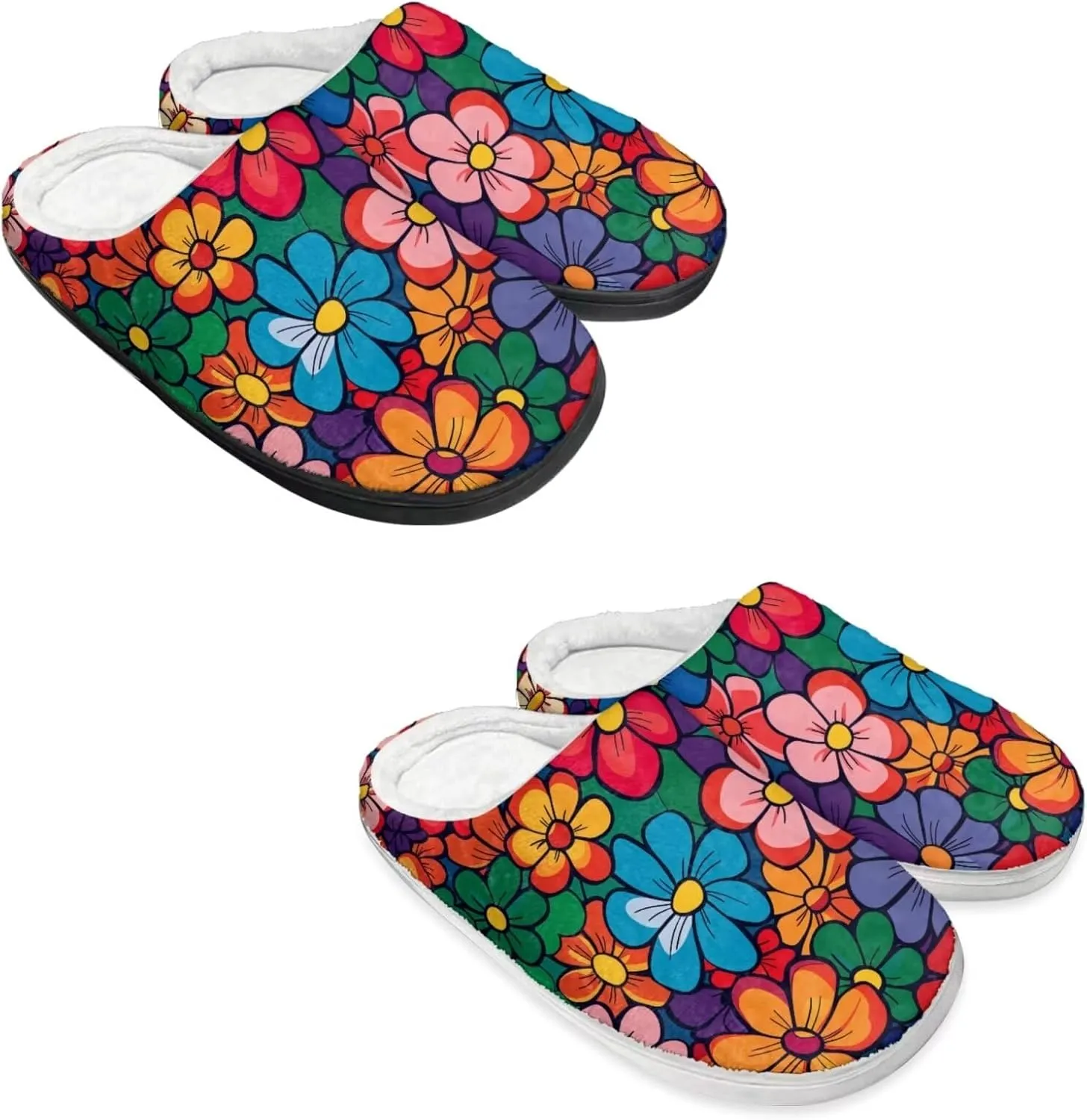 Men's Women's Non-slip Slippers, Flannel Warm Soft Cozy Slippers, House Bedroom Indoor/Outdoor Warm Shoes, Size 2-12