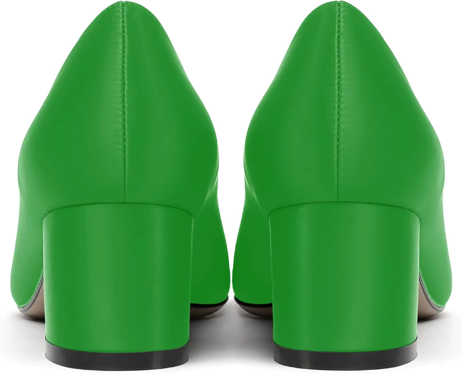 MERRORI Womens Simple Casual Slip On Solid Satin Pointed Toe Chunky Low Heel Pumps Shoes 1.5 Inch