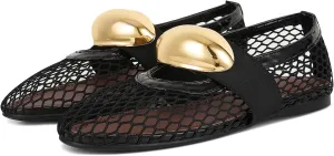 Mesh Ballet Flats for Women Round Toe Ballerina Flats Buckle Ballet Flats Shoes for Women Casual Dress Ballerina Mary Jane Flats